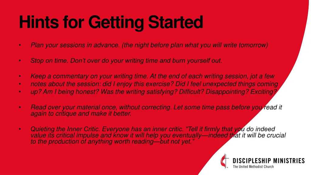 hints for getting started