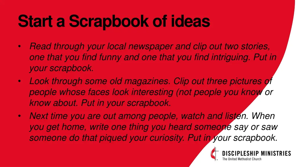 start a scrapbook of ideas