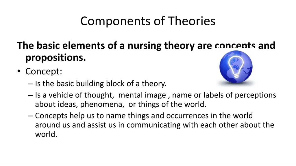 components of theories