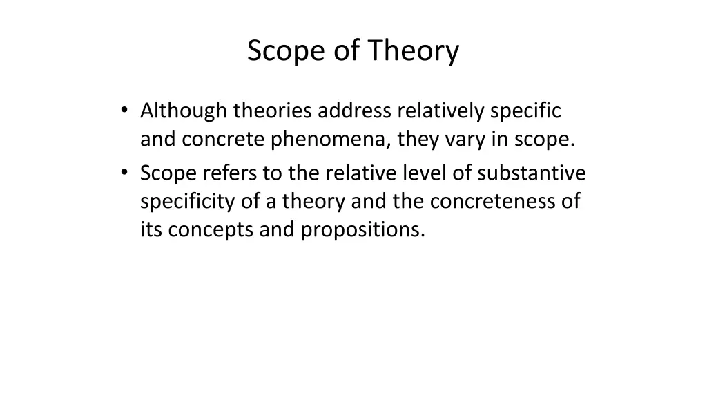 scope of theory