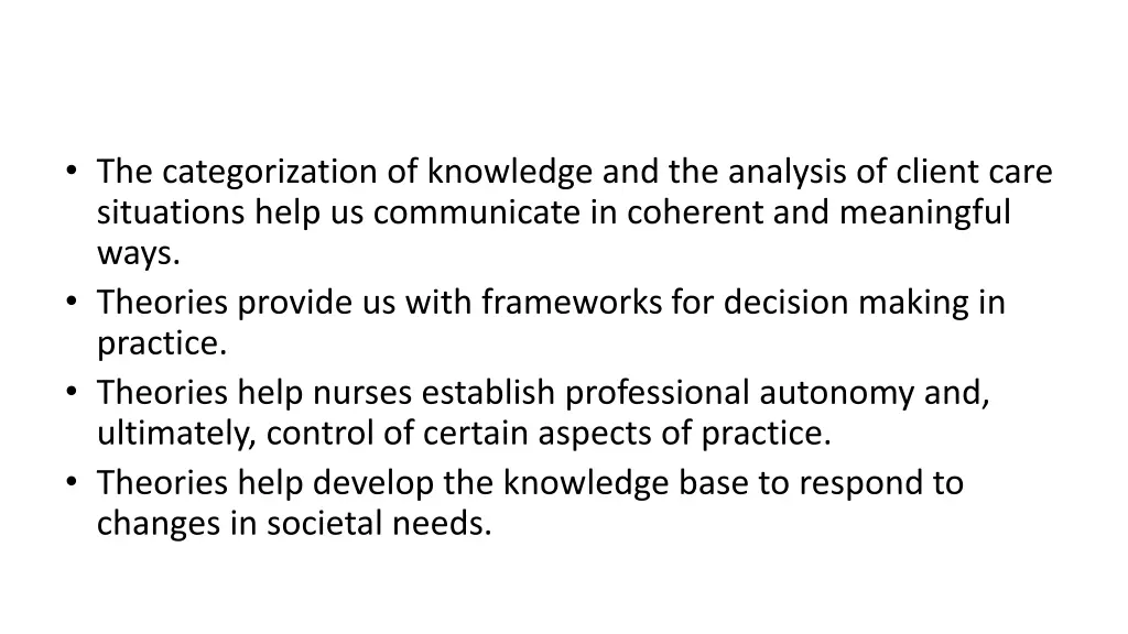 the categorization of knowledge and the analysis