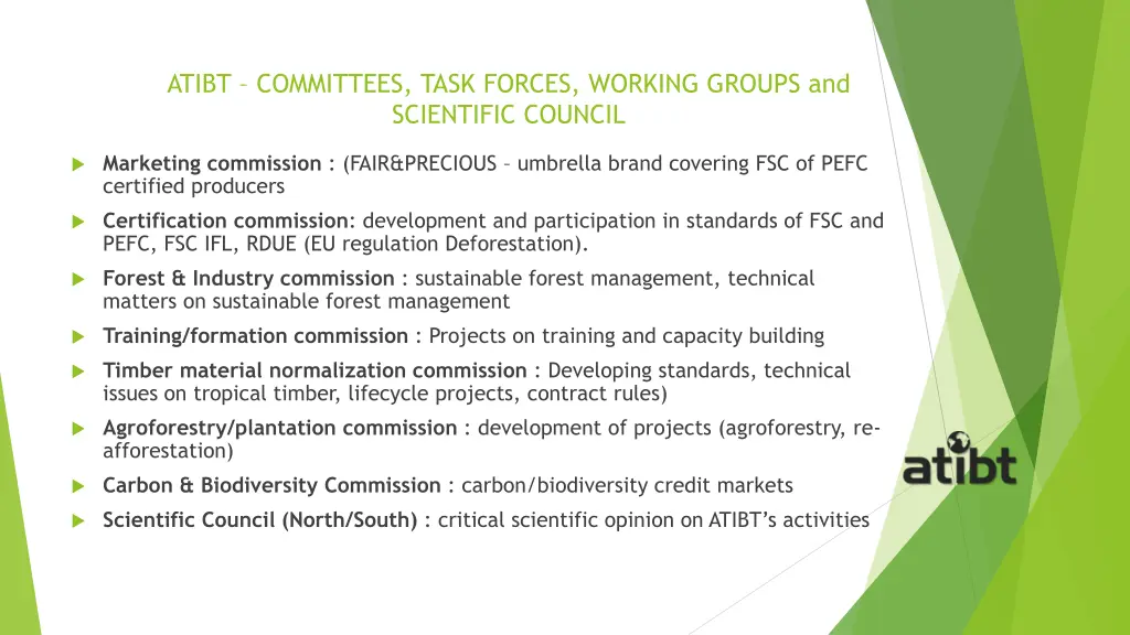 atibt committees task forces working groups