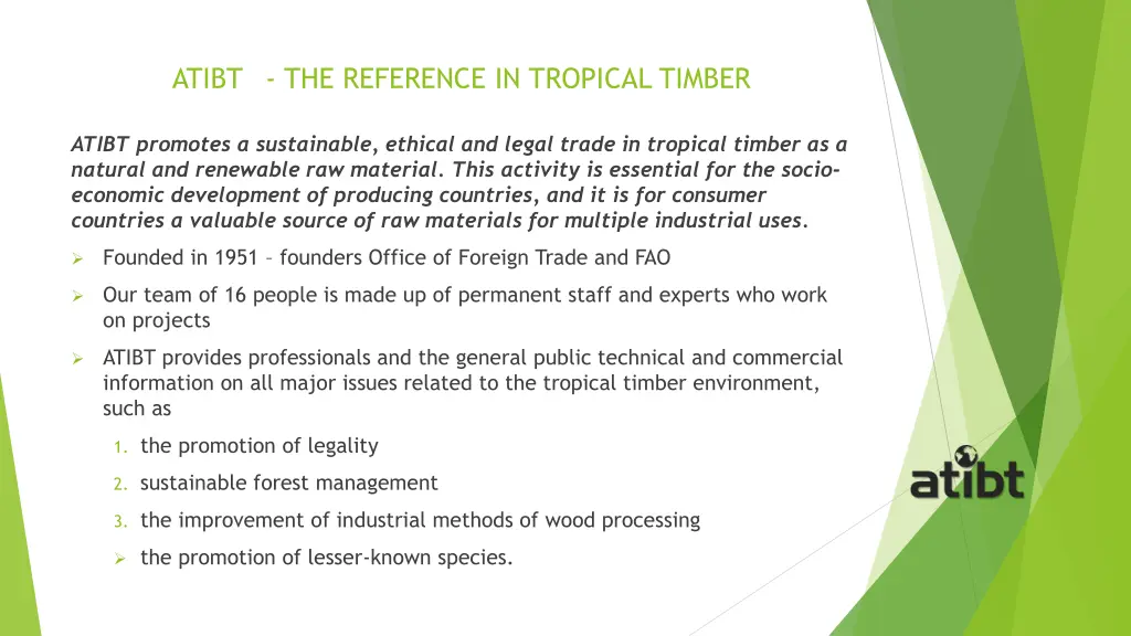 atibt the reference in tropical timber
