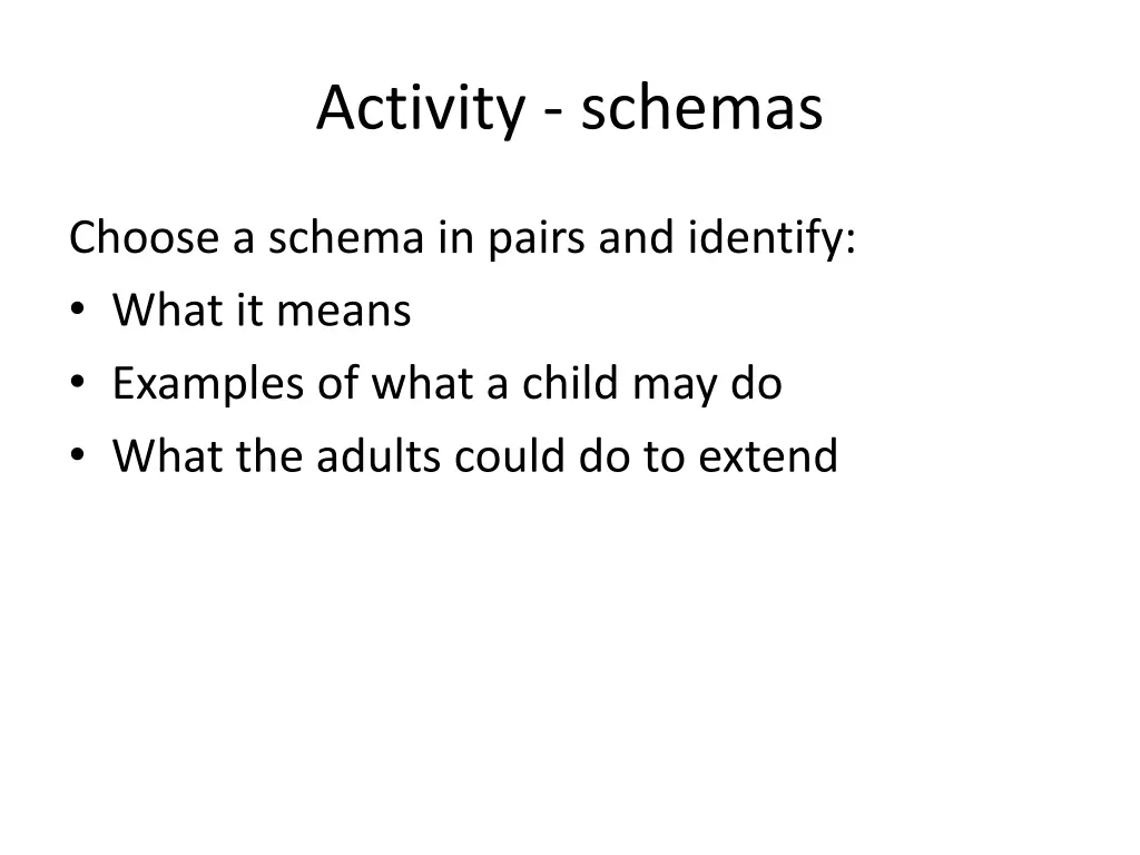 activity schemas