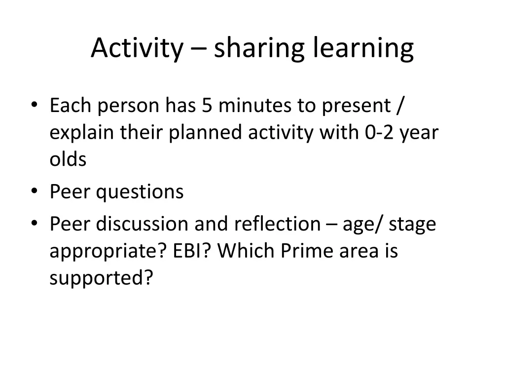 activity sharing learning