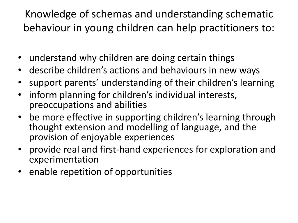 knowledge of schemas and understanding schematic