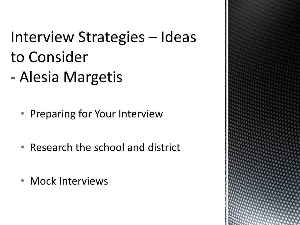 interview strategies ideas to consider alesia