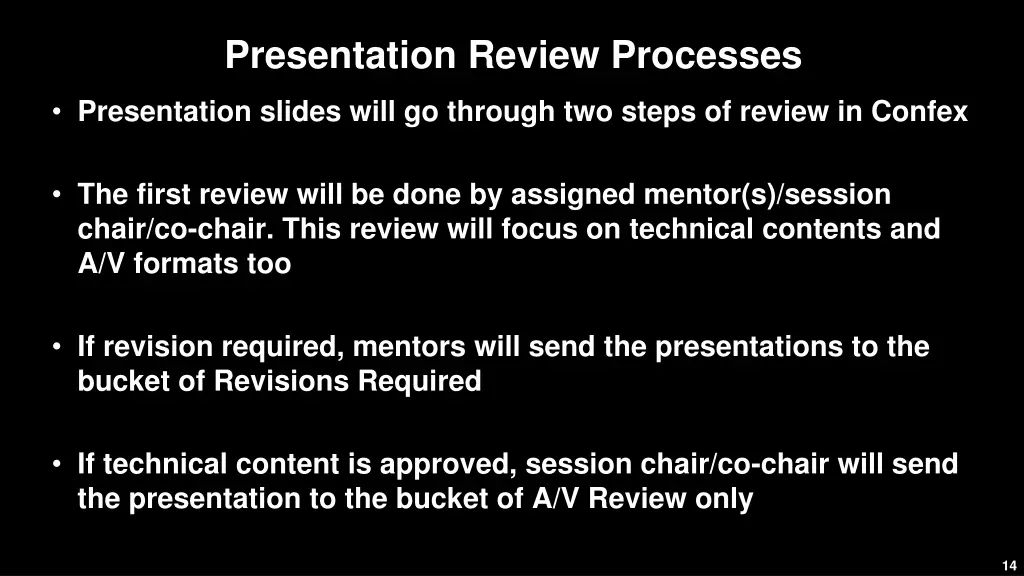 presentation review processes