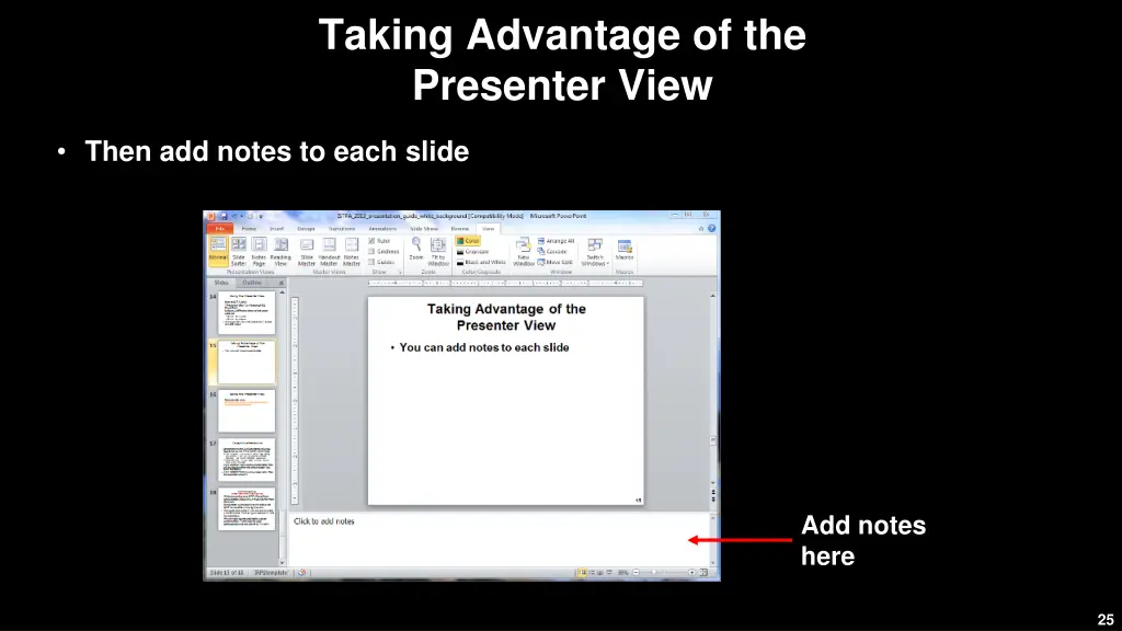 taking advantage of the presenter view 1
