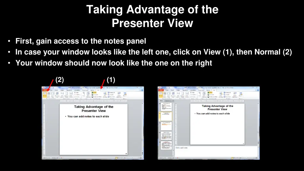 taking advantage of the presenter view