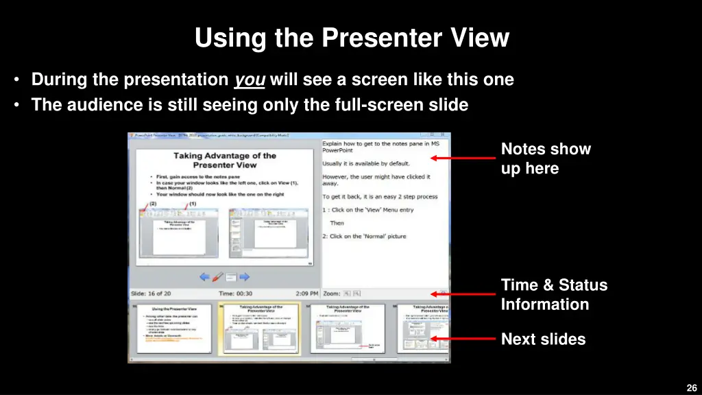 using the presenter view 2