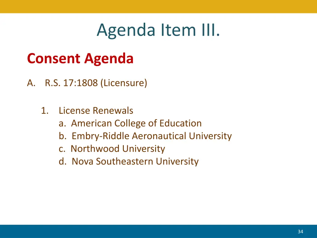 agenda item iii