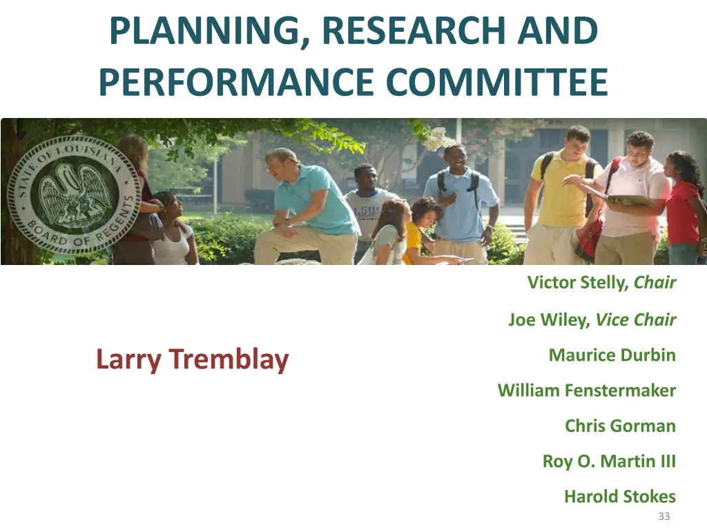 planning research and performance committee