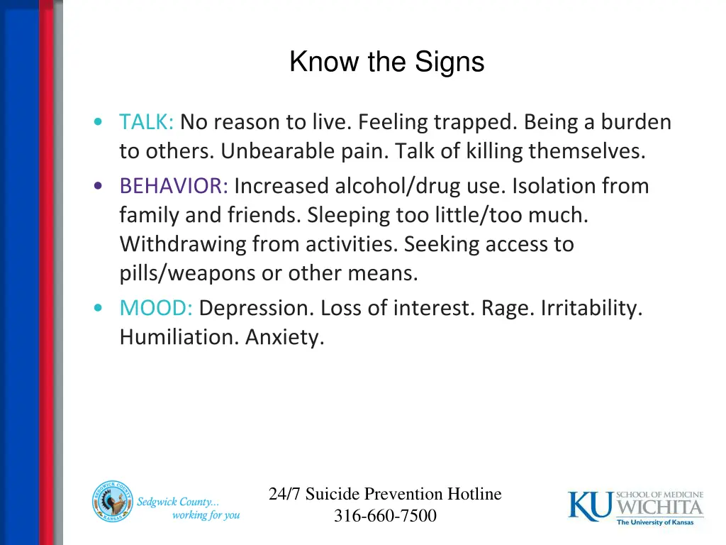 know the signs
