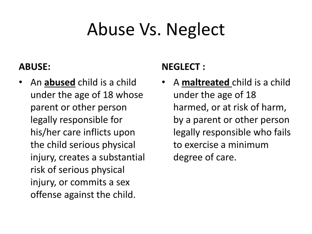 abuse vs neglect
