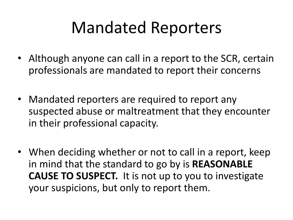 mandated reporters