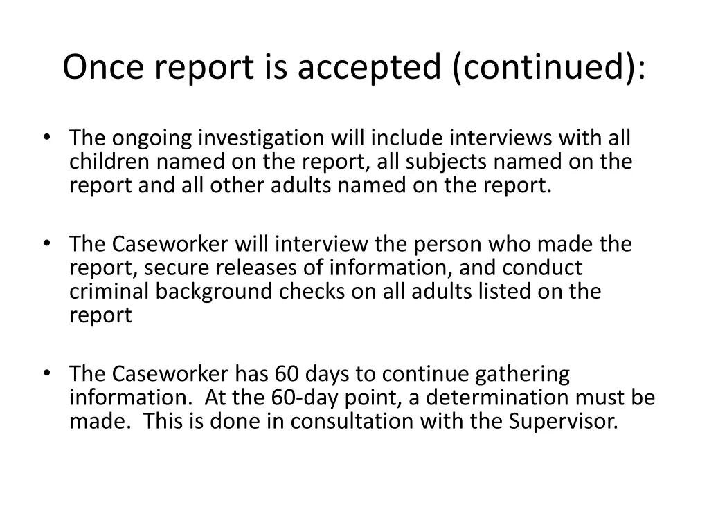 once report is accepted continued