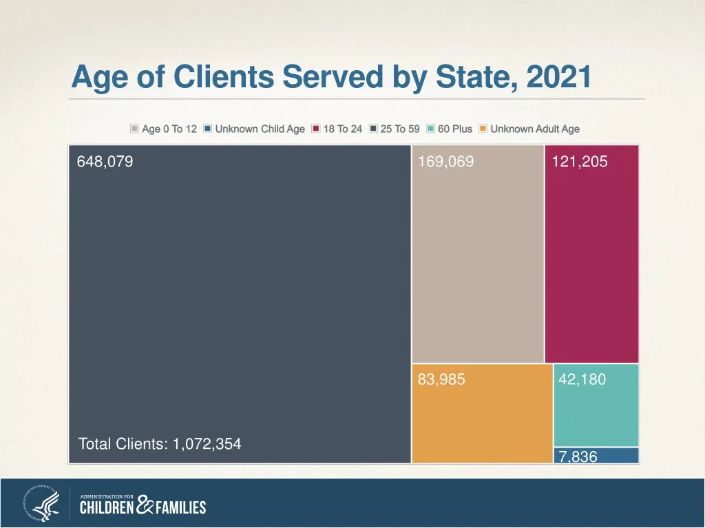 age of clients served by state 2021