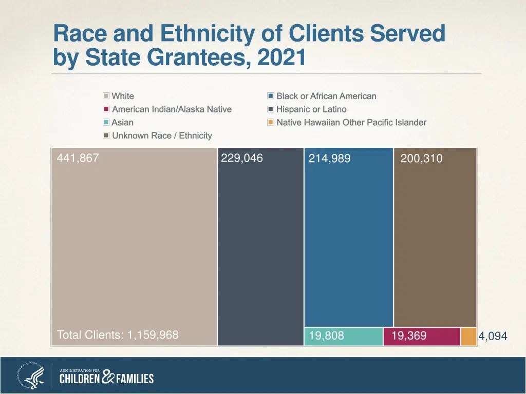 race and ethnicity of clients served by state