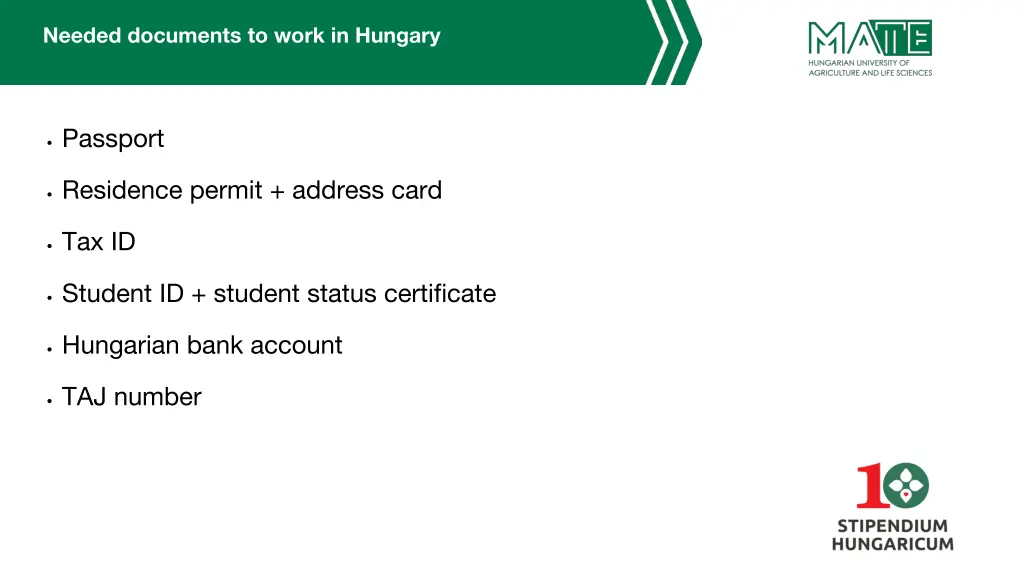 needed documents to work in hungary