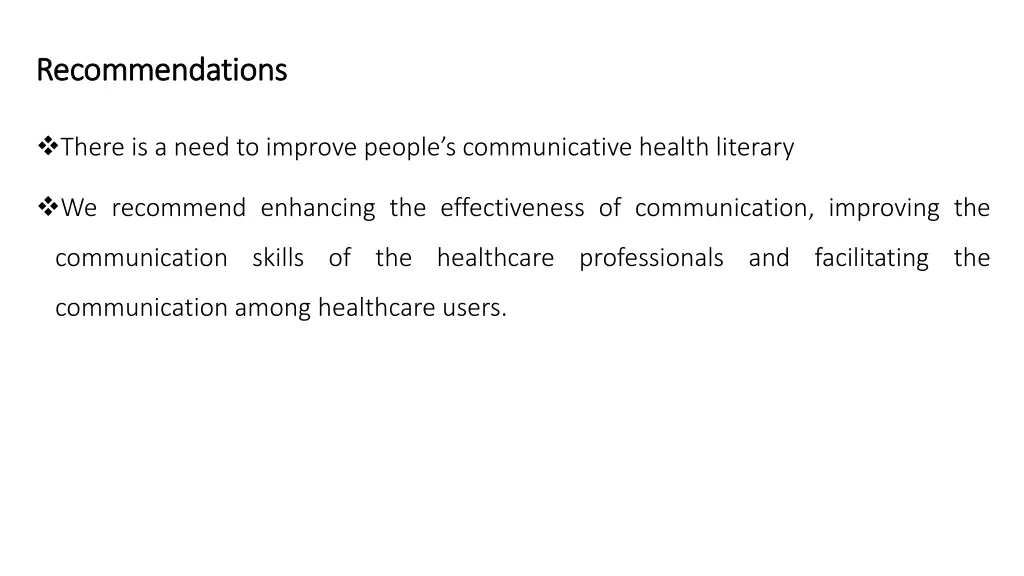 recommendations recommendations
