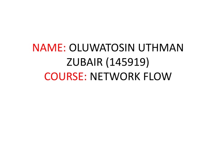 name oluwatosin uthman zubair 145919 course
