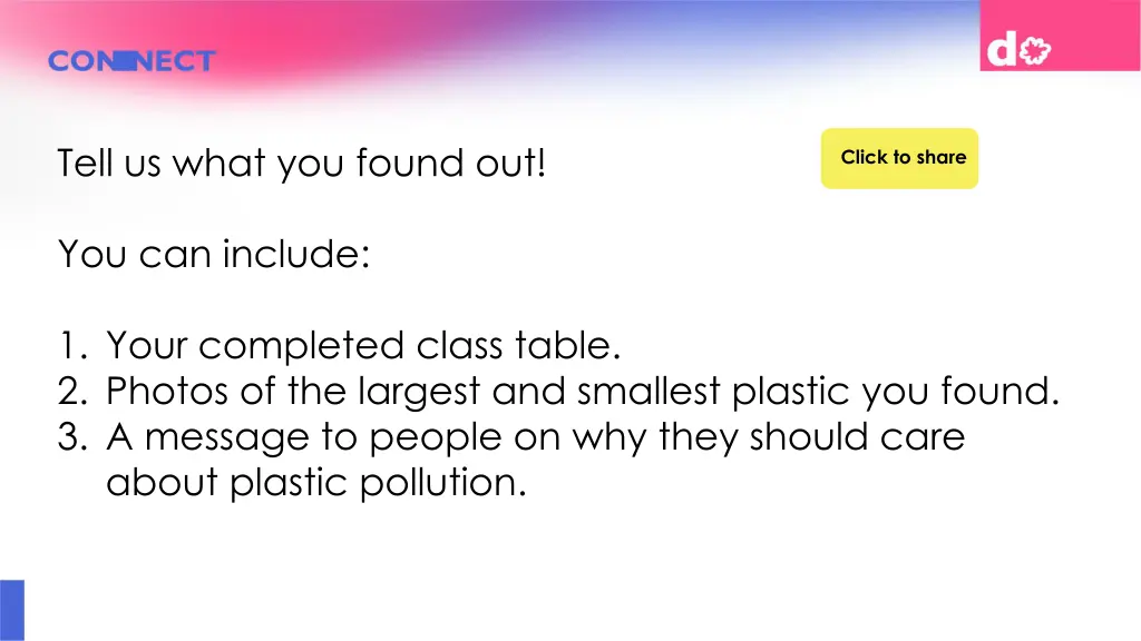 tell us what you found out