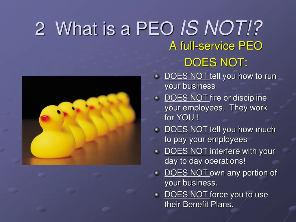 2 what is a peo is not