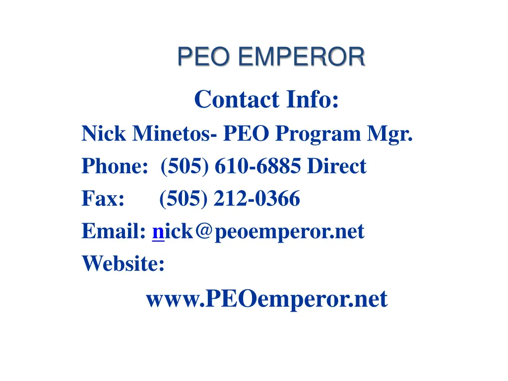 peo emperor