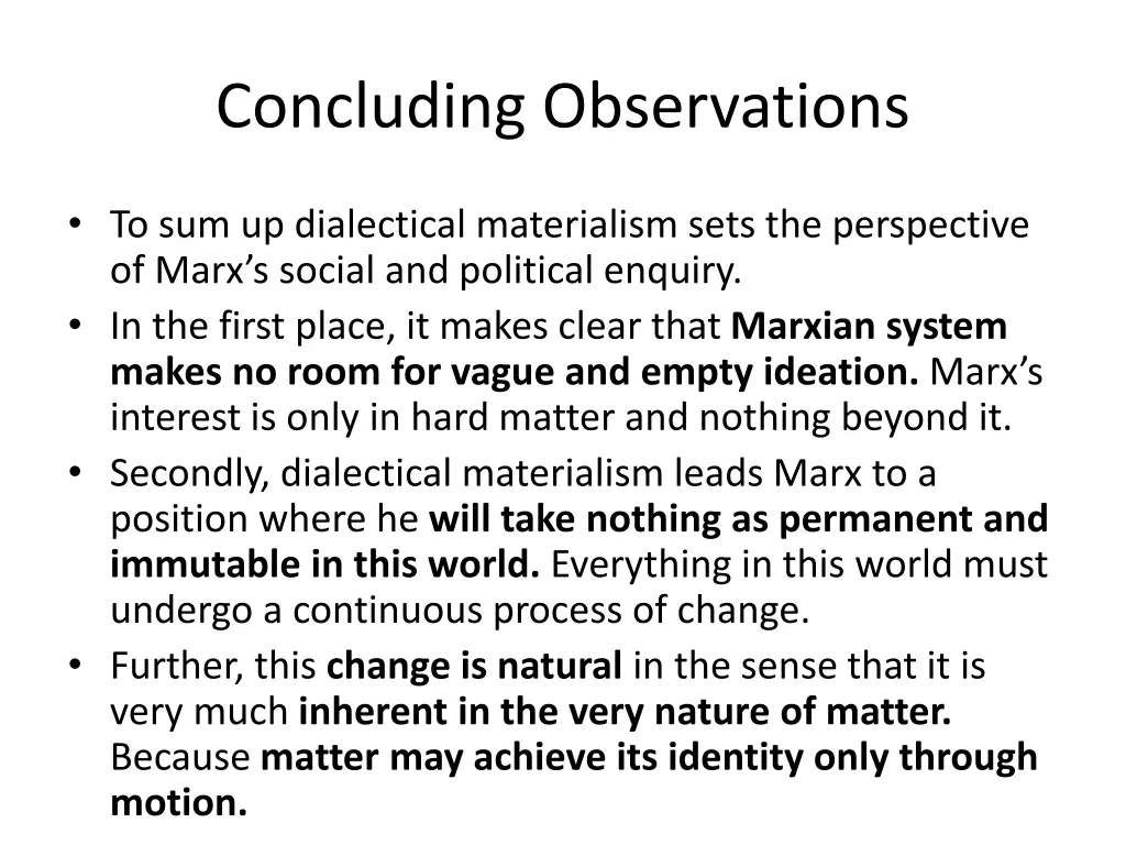 concluding observations