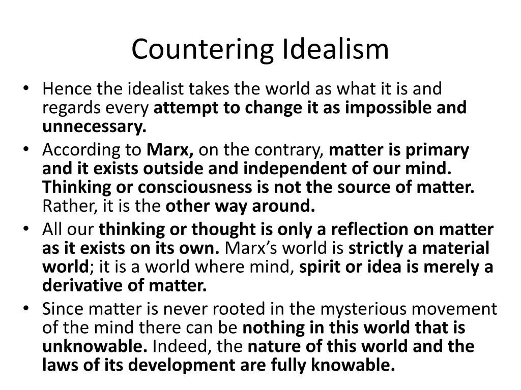 countering idealism