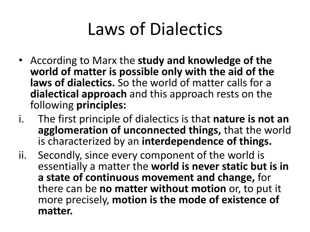 laws of dialectics