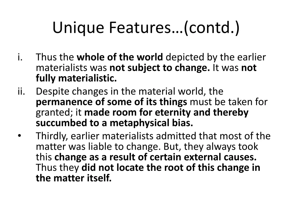 unique features contd 1