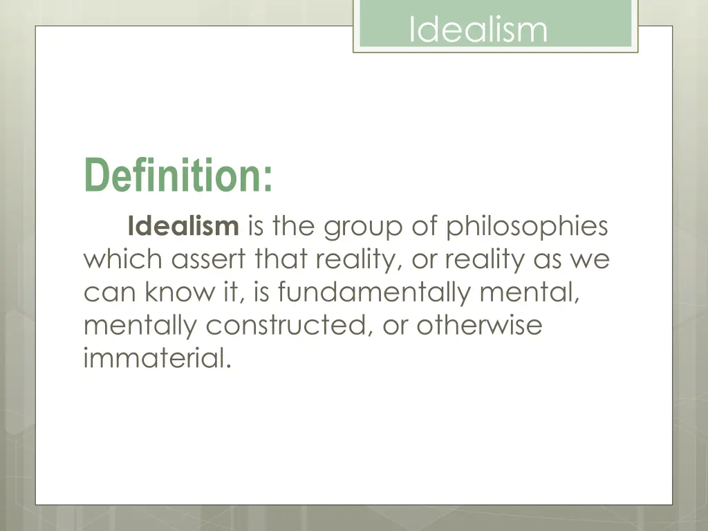 idealism