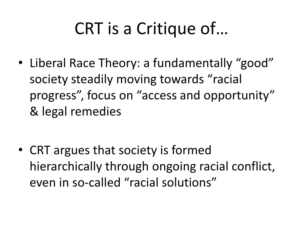 crt is a critique of