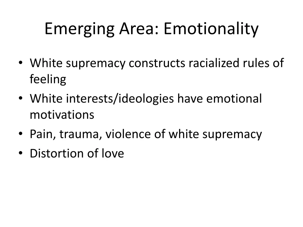 emerging area emotionality