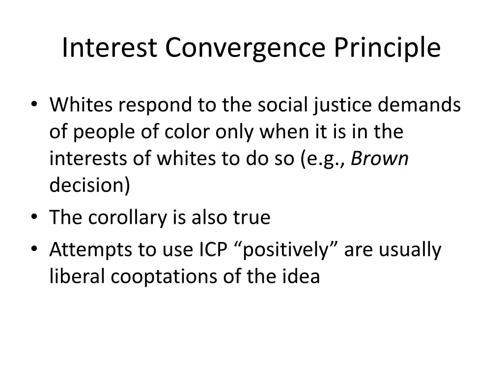 interest convergence principle
