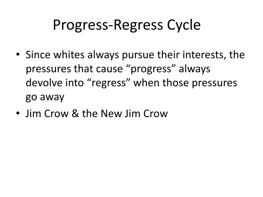 progress regress cycle