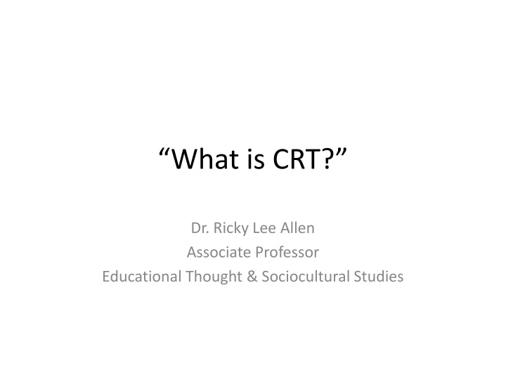 what is crt