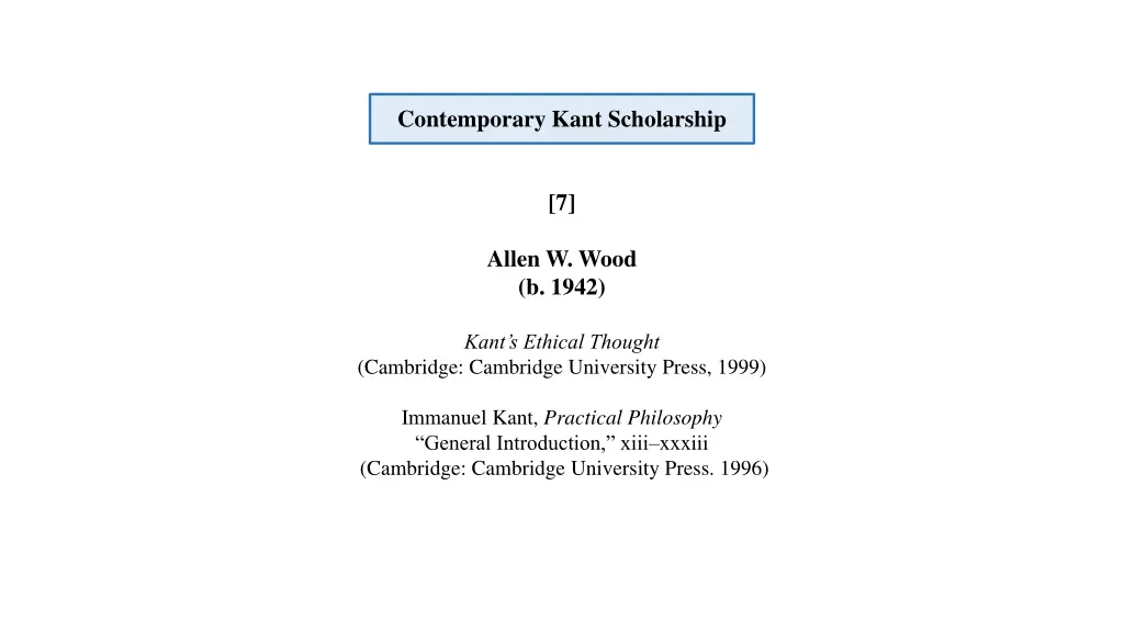 contemporary kant scholarship 7