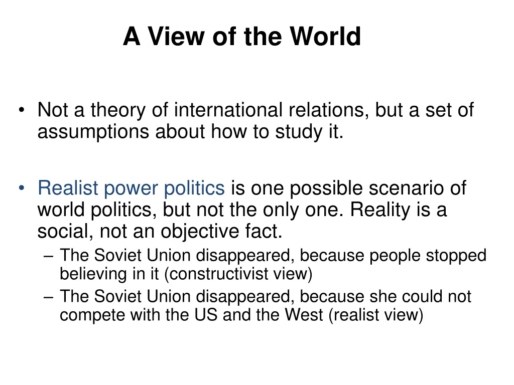 a view of the world