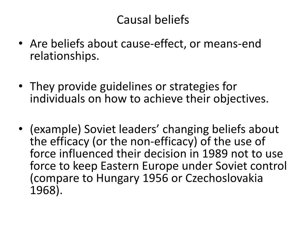 causal beliefs