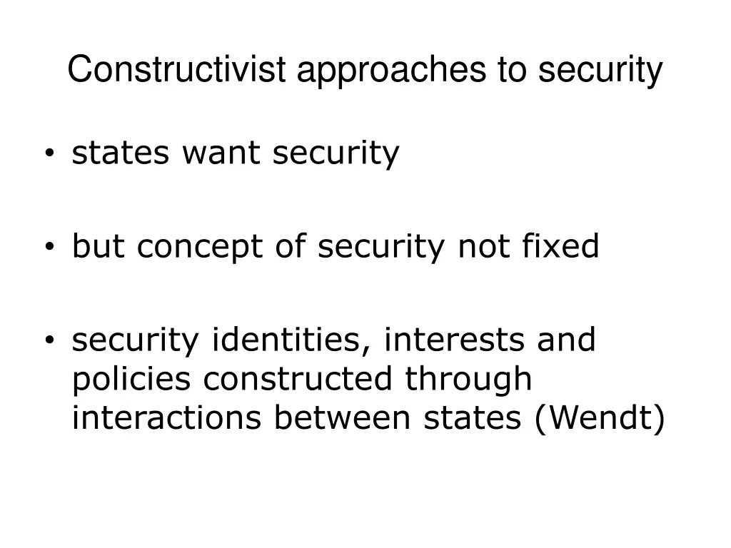 constructivist approaches to security