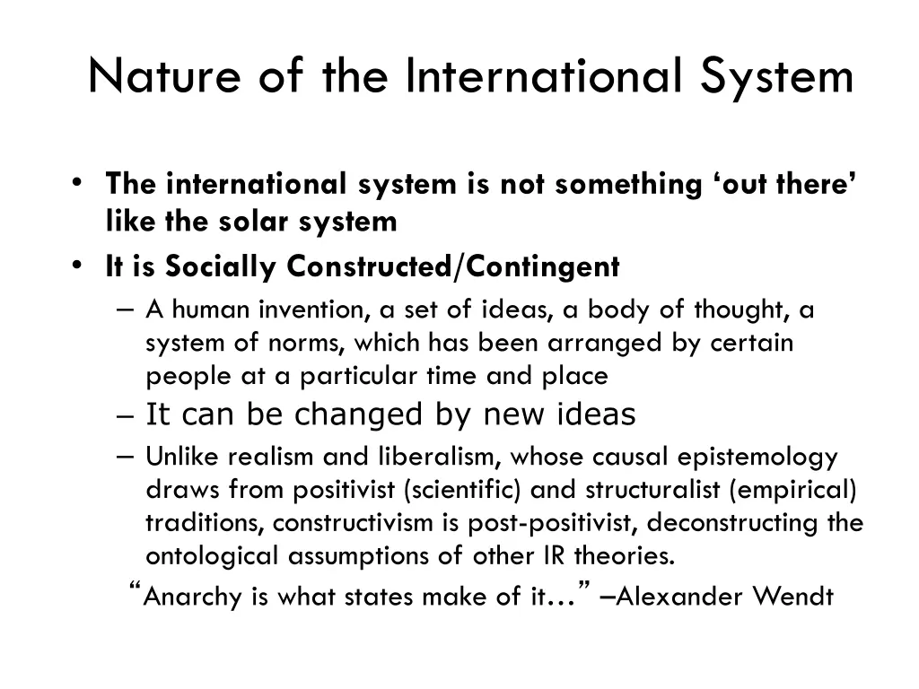nature of the international system