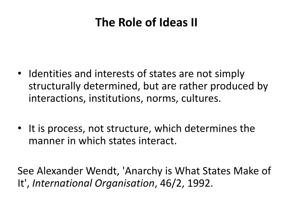the role of ideas ii