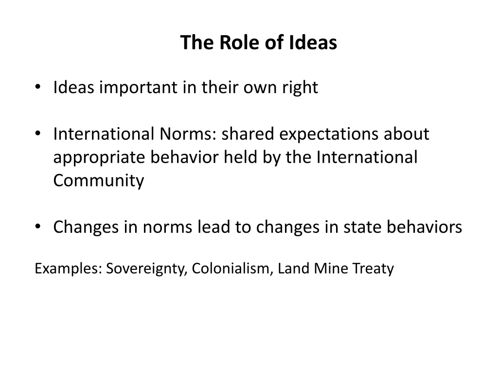 the role of ideas