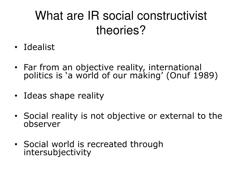 what are ir social constructivist theories