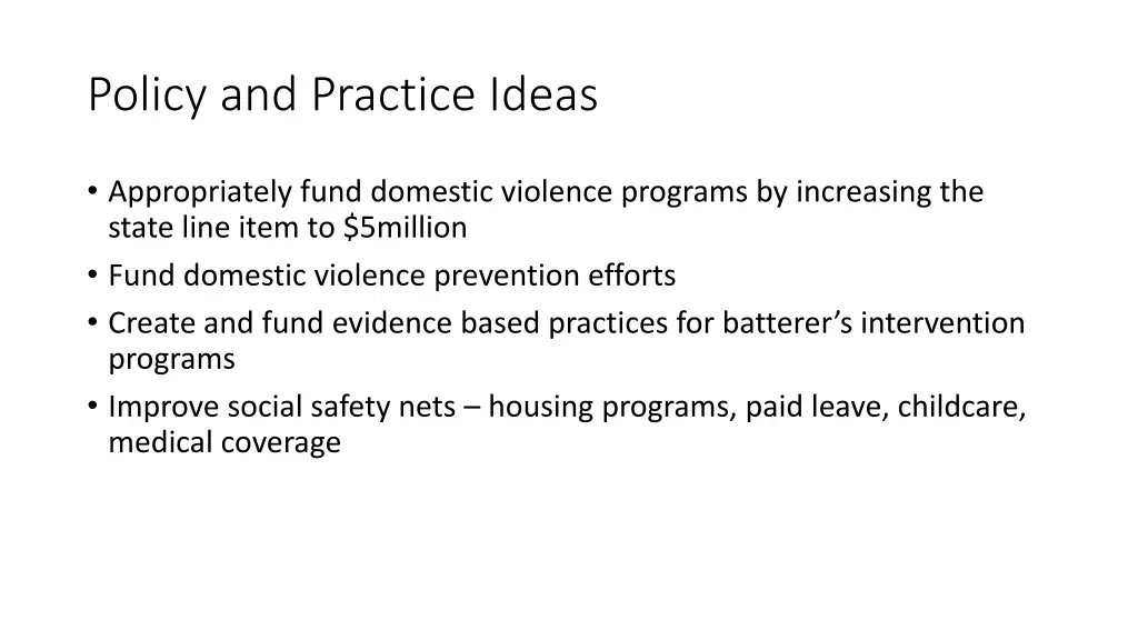 policy and practice ideas