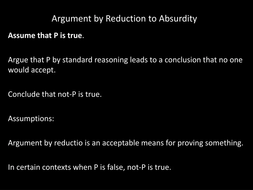 argument by reduction to absurdity