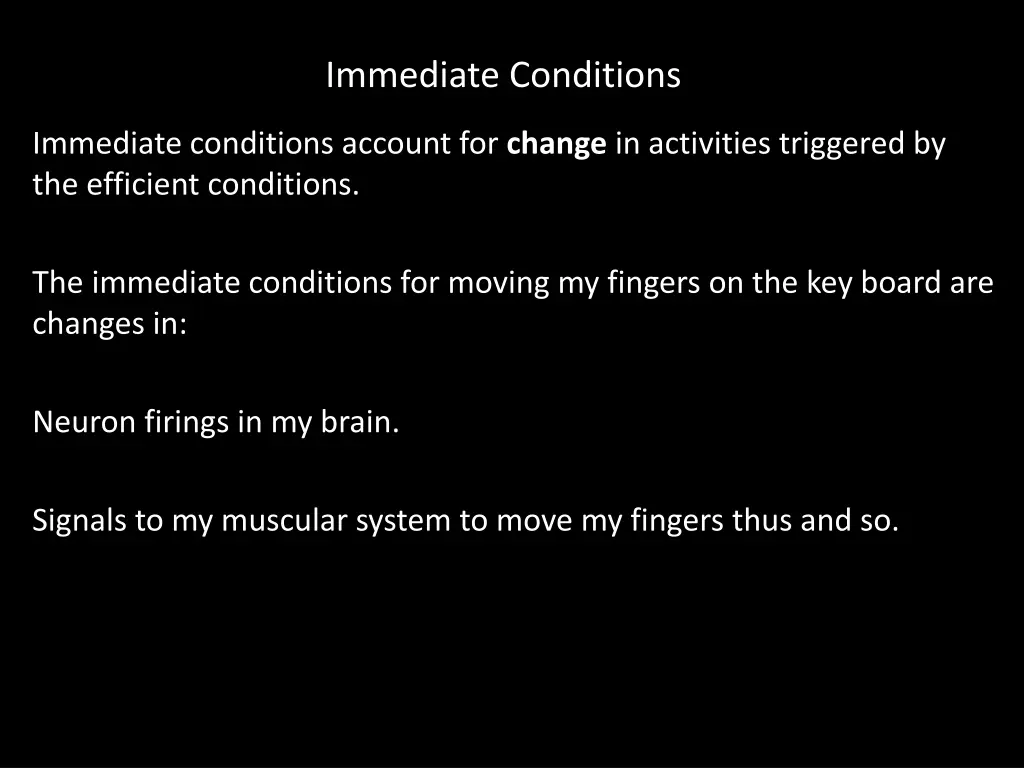 immediate conditions